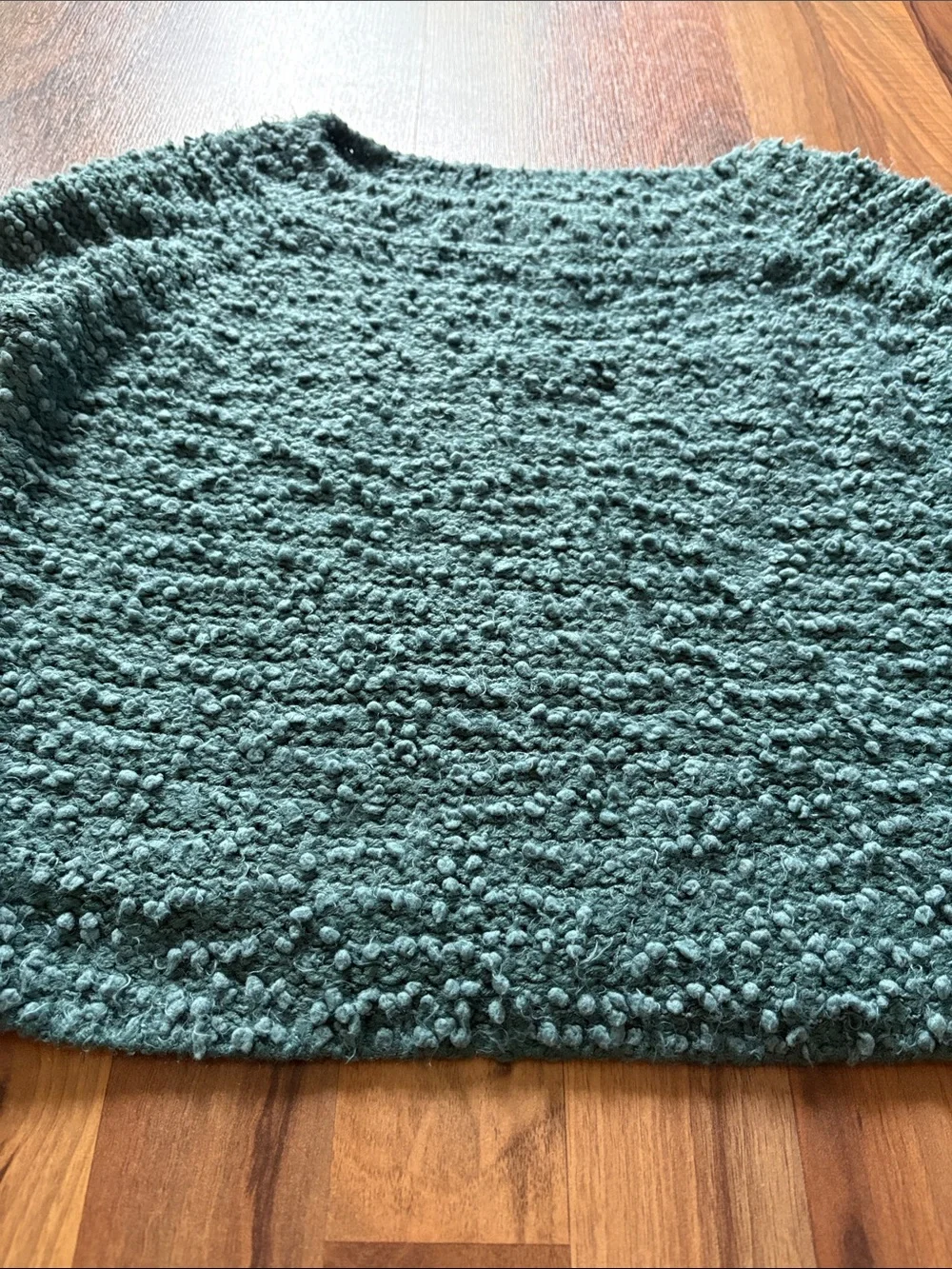 Billabong Women’s Teal Bouclé Cropped Scoop-Neck Sweater Size S